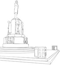 Lueger Denkmal<br> Skizze: Daniel Stuhlpfarrer