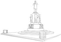 Lueger Denkmal<br> Skizze: Daniel Stuhlpfarrer